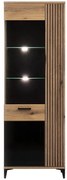 Vitrína Aris As07 Dub/Čierna