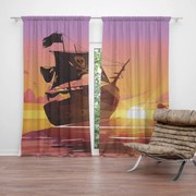 Sablio Záves Pirátska loď pri západe slnka: 2ks 140x250cm
