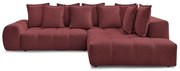 Vínovočervená ženilková rozkladacia/s úložným priestorom rohová pohovka (pravý roh/do L) Everest – Bobochic Paris