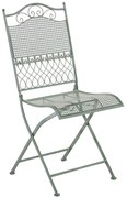 Kovová skladacia stolička Kiran - Zelená antik