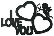 drevko Fotorámik na stenu I love you Farba dekorácie: Čierna