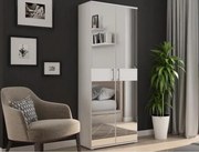 Viacúčelová policová skriňa so zrkadlom Nitro, biela%