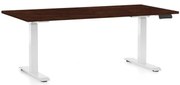 Výškovo nastaviteľný stôl OfficeTech C, 160 x 80 cm, biela podnož, wenge