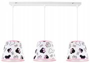 Detské závesné svietidlo Minnie, 3x textilné tienidlo so vzorom, s