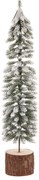 Vianočná dekorácia stromček na kláte zasnežený, 40 cm