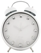 Karlsson 6019WH dizajnové stolové hodiny/budíkbiely, priemer 30 cm