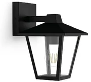 Vonkajšie nástenné svietidlo Philips Kinno sostropným svietidlom čierne, E27, max. 1x25 W