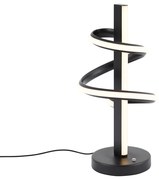 Dizajnová stolná lampa čierna vrátane LED stmievateľná s 3-stupňovým spínačom - Rolla