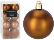 Súprava 16 ks vianočných ozdôb Festive Sparkles, zlatohnedá, pr. 5 cm, plast, pr. 5 cm
