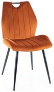 Jedálenská stolička Arco Velvet, oranžová / čierna