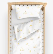 Goldea veľkonočné detské bavlnené obliečky do postieľky - kačice 90 x 120 a 40 x 60 cm