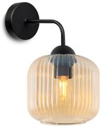 Nástenné svietidlo Riffle, 1x medové sklenené tienidlo