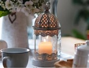 Lampáš Eglo 25 cm, biela antik s vtáčikom%