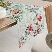 Biante Bavlnený behúň na stôl Sandra SA-415 Kvety na mintovom hexagóne 20x120 cm