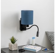 Brilagi - LED Nástenná lampa NUBILA 1xE27/25W/230V+ LED/3W čierna/tmavomodrá