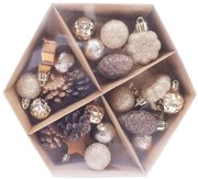 Súprava 25 vianočných gúľ 5 cm + 4,5 cm + 3 cm mix b25zlbr