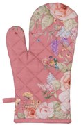 Ružová bavlnená chňapka - rukavice Flower & Fiesta - 18 * 30 cm