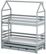 Posteľ Domček Dalia 90x200 sivá