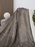 Baránková deka mikroplyš Exclusive 220 × 200 cm – Laura sivohnedá