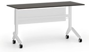 Mobilný stôl PRIMO MOVE, 140x60 cm, biela podnož, wenge