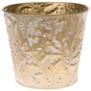 Kovový obal na kvetináč Gold branche, 15 x 13 cm