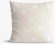 Goldea dekoračná obliečka na vankúš natura – jeleňe na režnej 40 x 40 cm