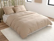 Hotelové obliečky z mikrovlákna JASMINE béžové - prúžok 2 cm, hotelové obálkové zapínanie Rozmer obliečky: 70 x 90 cm | 140 x 220 cm