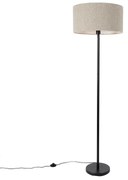 Stojaca lampa čierna s tienidlom Boucle taupe 50 cm - Simplo