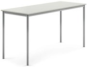 Stôl SONITUS, 1800x700x900 mm, HPL - šedá, strieborná