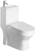 Aqualine Aqualine, HYGIE WC kombi s umývadielkom, zadný/spodný odpad, biela, PB104W