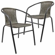 Sada záhradných stoličiek, stohovateľná, tmavosivá, 4 ks