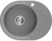Mexen Kevin, granitový drez 586x458x190 mm, 1-komorový, šedá, 6517581005-71