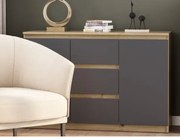 Komoda se 3 zásuvkami Carlos, dub artisan/grafit, 120 cm%