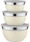 Florina Súprava 3 nehrdz. misiek s vekami, krémová