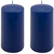 Sada stĺpových sviečok, 15 cm, Ø 7,5 cm, modrá, 2 ks