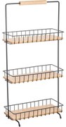 MSV Trojposchodový kuchynský regál Elie 29,5 x15,5 x 58,5 cm, čierny