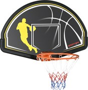 SPORTNOW Nástenný Basketbalový Kôš s Doskou a Obručou pre Interiér a Exteriér 110x90x70 cm Čierna a Žltá | Aosom
