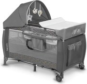 Lionelo - Cestovná postieľka SVEN PLUS sivá