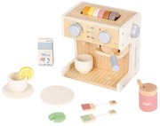 Drevený kávovar s príslušenstvom