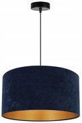Závesné svietidlo Mediolan, 1x tmavomodré/zlaté textilné tienidlo, (fi 40cm)