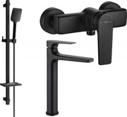 Mexen Lynx DQ62 sprchová súprava, čierna - 745914DQ62-70