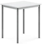Stôl BORÅS, 700x600x760 mm, laminát - biela, strieborná