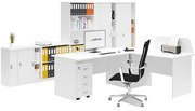 Zostava kancelárskeho nábytku MIRELLI, typ B, biela