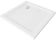 Mexen SLIM - Štvorcová sprchová vanička 100x100x5cm + chrómový sifón, biela, 40101010