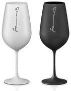 Crystalex poháre Love Black and White 550 ml 2 ks