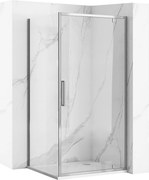 Rea Rapid Swing, rohový sprchovací kút 100(dvere) x 80(stena) x 195 cm, 6mm číre sklo, chrómový profil, KPL-K4606
