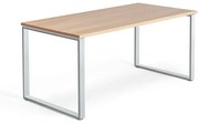 Kancelársky pracovný stôl QBUS, O-rám, 1600x800 mm, dub/strieborná