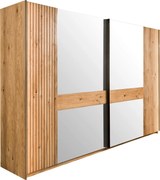 XXXLutz SKRIŇA SO ZRKADLOM, dub, farba duba, 296/214/61 cm Linea Natura - Skrine - 000891002602