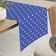Biante Dekoračný behúň na stôl Leona LN-022 Biele bodky na sýto modrom 20x140 cm