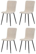 Súprava jedálenských polstrovaných stoličiek 4 ks, béžová, 42 x 88 x 52 cm